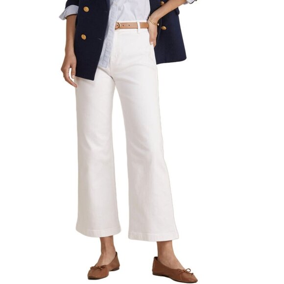 Vineyard Vines Women's Mariner Crop White Denim Jeans Size 28" Waist - Picture 2 of 5
